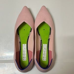 Rothy’s pointed flats in Blush, size 9.5